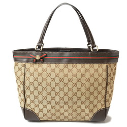 GUCCI Tote Bag Shoulder GG Brown Beige Sherry Line 257061