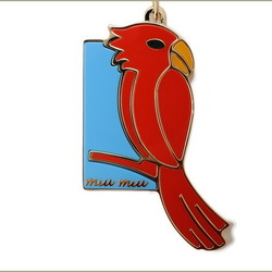 Miu Miu Miu Key Ring Bag Charm PARROT Parrot TRICK 5TM070 ROSSO BLUE Red Blue