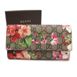 Gucci GG Supreme Blooms Continental Wallet Long Pink