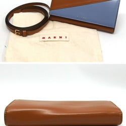 Marni wallet bag leather light brown x blue