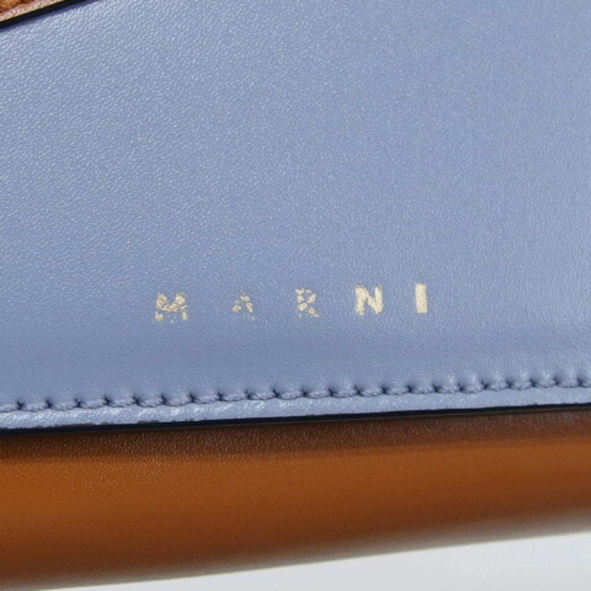 Marni wallet bag leather light brown x blue