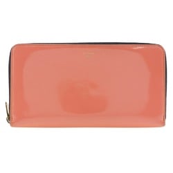 CELINE Round Long Wallet Enamel Zip Around Women's