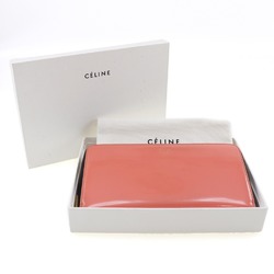 CELINE Round Long Wallet Enamel Zip Around Women's