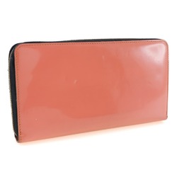 CELINE Round Long Wallet Enamel Zip Around Women's