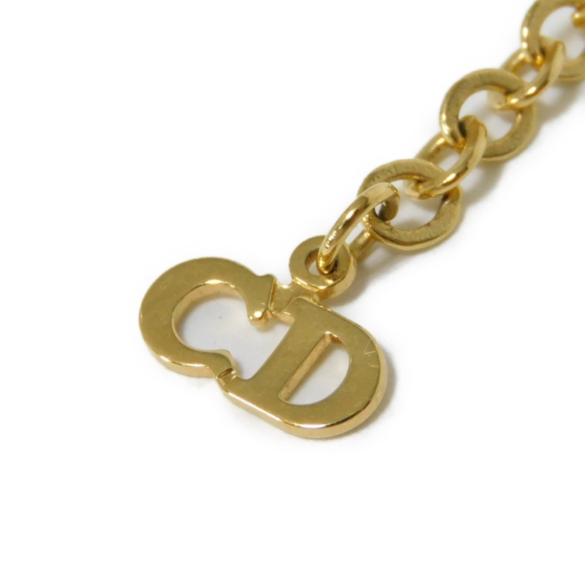 Christian Dior Dior Necklace Pipe Rope Chain Only GP Brass CD Plated Gold Men's Women's