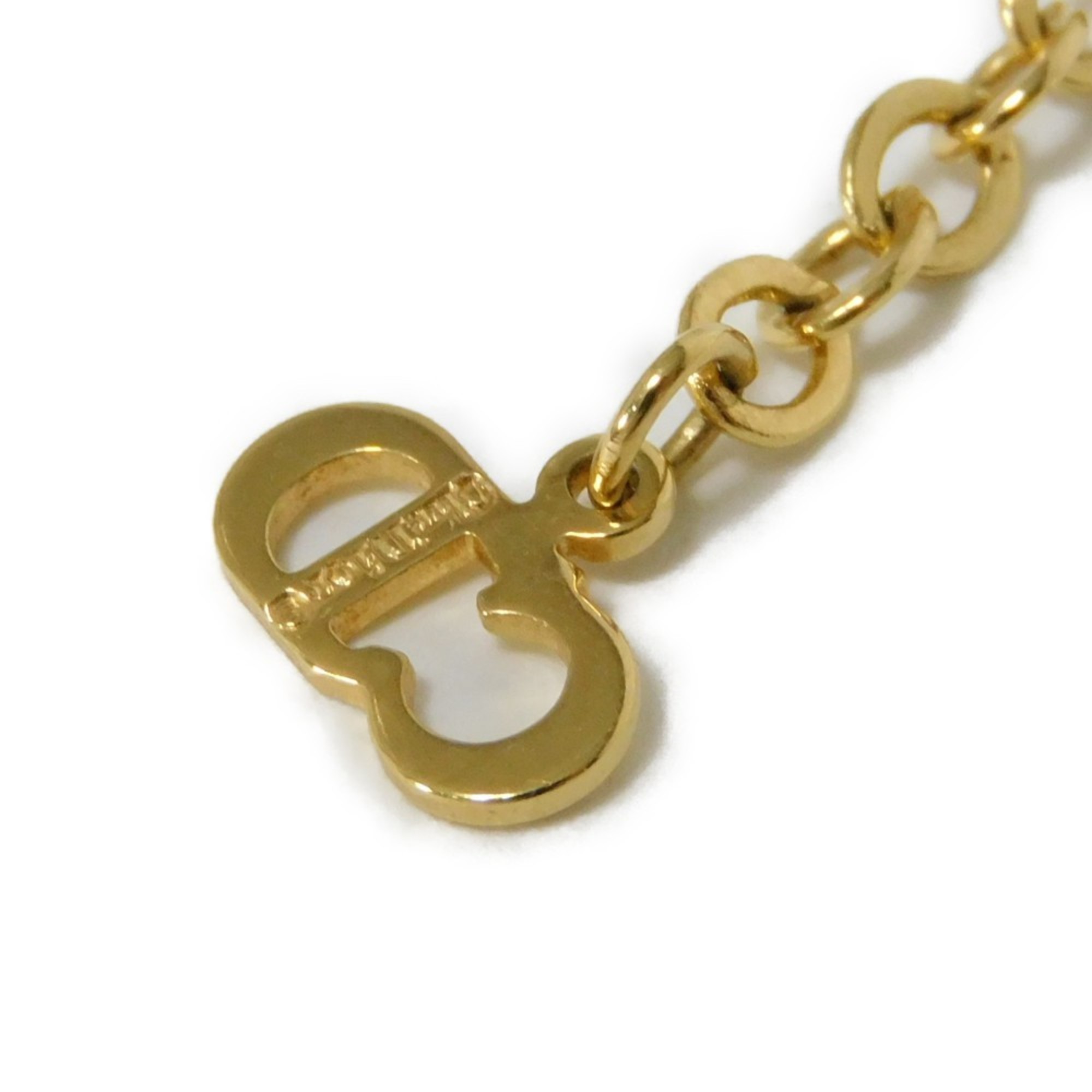 Christian Dior Dior Necklace Pipe Rope Chain Only GP Brass CD Plated Gold Men's Women's