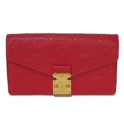 Louis Vuitton LOUIS VUITTON Long Wallet Portefeuille Metis LV Flower Red Bifold Monogram Empreinte Scarlet M63728 Women's Billfold