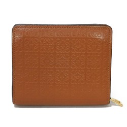 LOEWE Bi-fold Wallet Repeat Compact Zip Embossed Foil Brown Anagram Tan C499Z41X03 Men's Women's Billfold