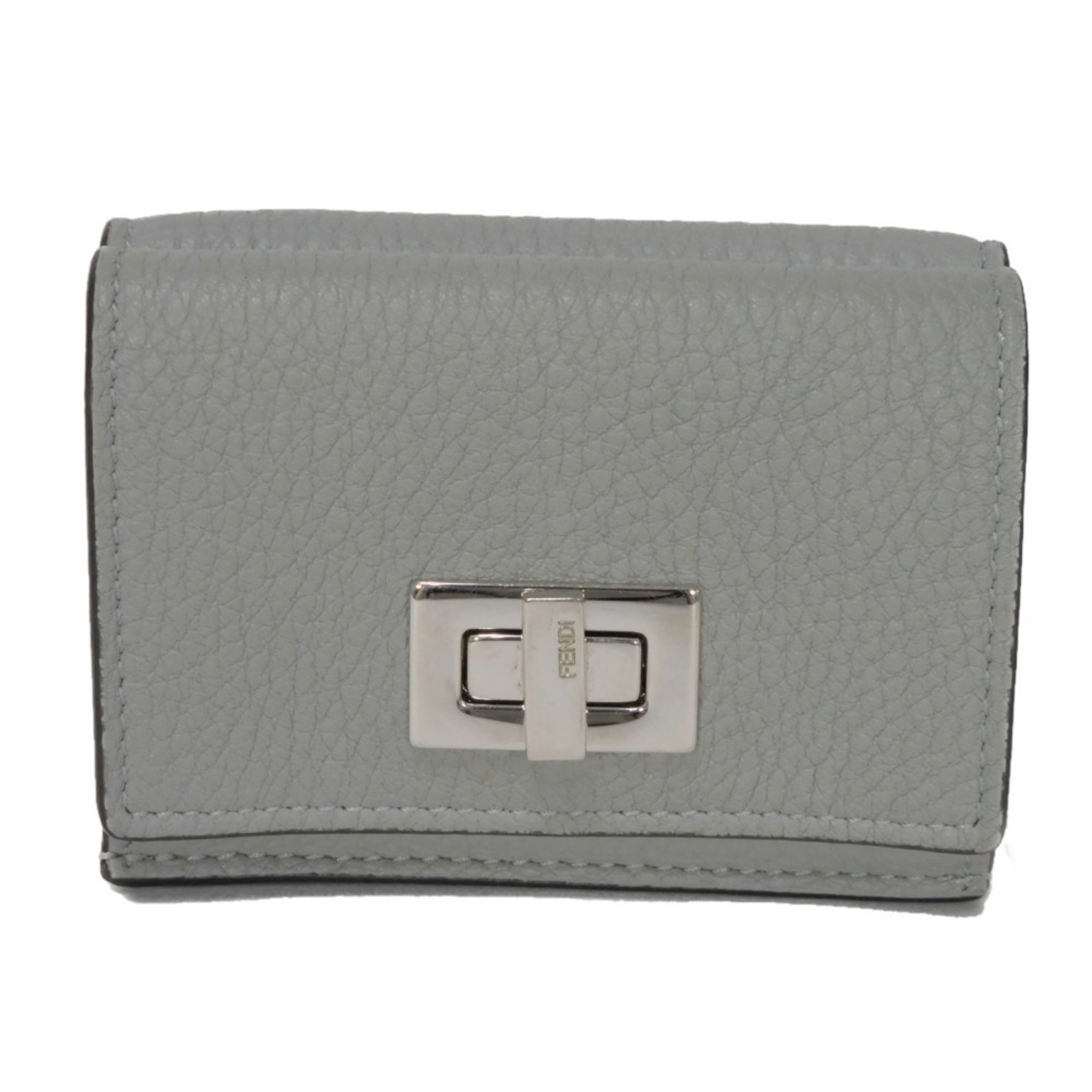 FENDI Tri-fold Wallet Peekaboo Micro Cuoio Roma Bicolor Selleria Ghiaccio 8M0426 A91B F1IR2 Women's Billfold