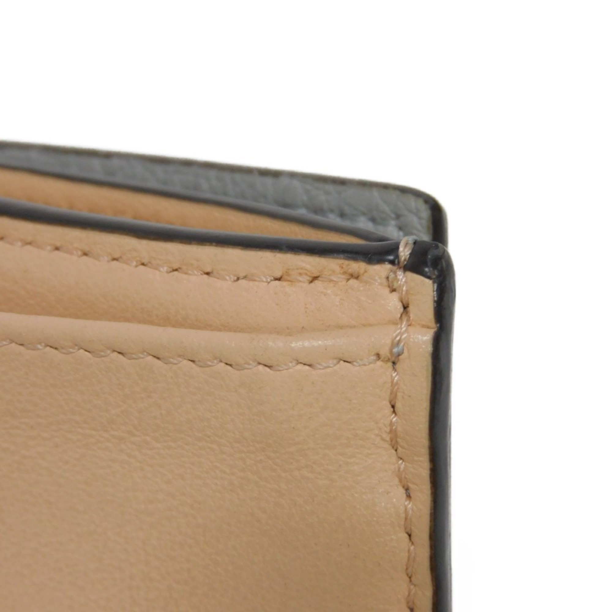 FENDI Tri-fold Wallet Peekaboo Micro Cuoio Roma Bicolor Selleria Ghiaccio 8M0426 A91B F1IR2 Women's Billfold