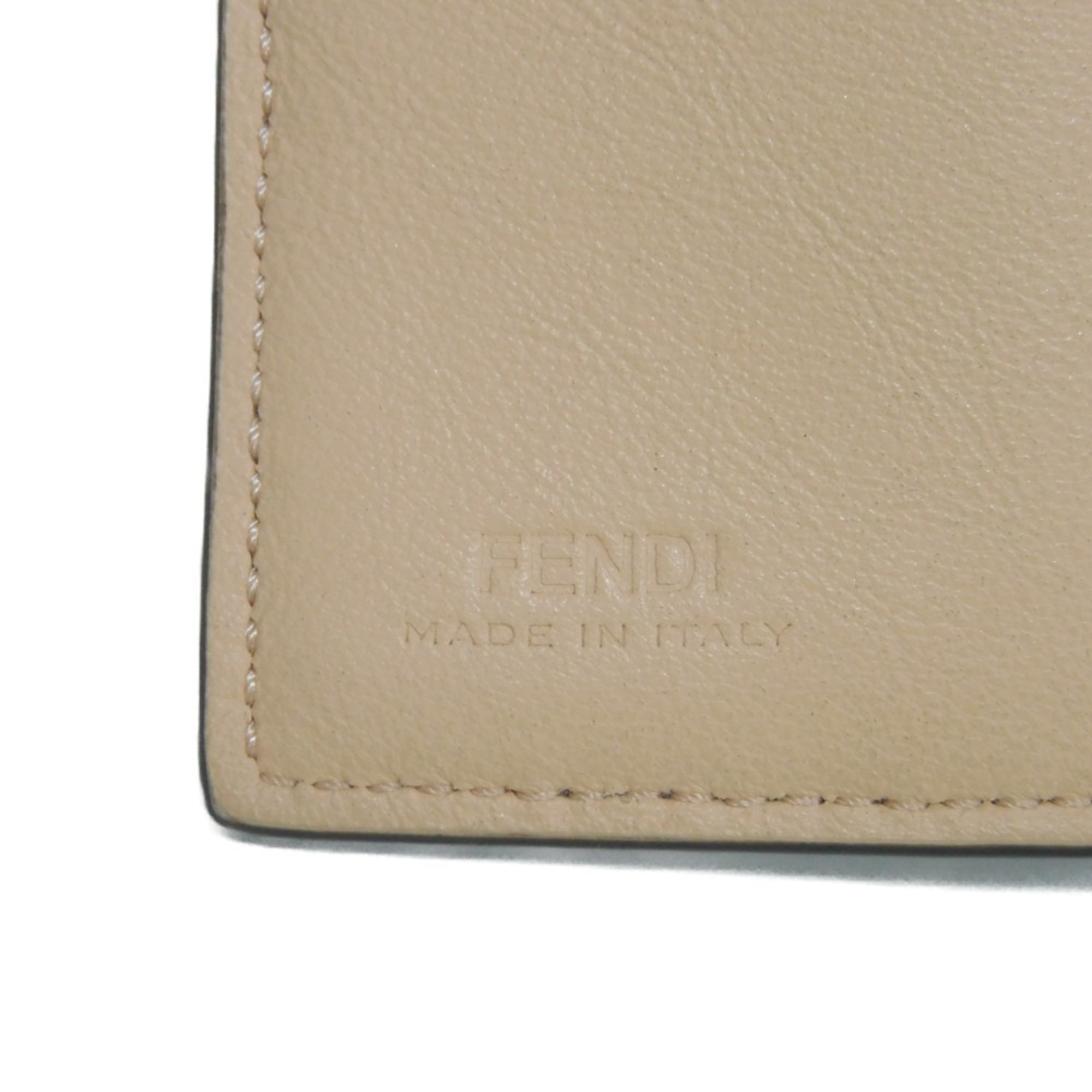 FENDI Tri-fold Wallet Peekaboo Micro Cuoio Roma Bicolor Selleria Ghiaccio 8M0426 A91B F1IR2 Women's Billfold