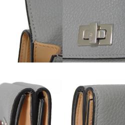 FENDI Tri-fold Wallet Peekaboo Micro Cuoio Roma Bicolor Selleria Ghiaccio 8M0426 A91B F1IR2 Women's Billfold