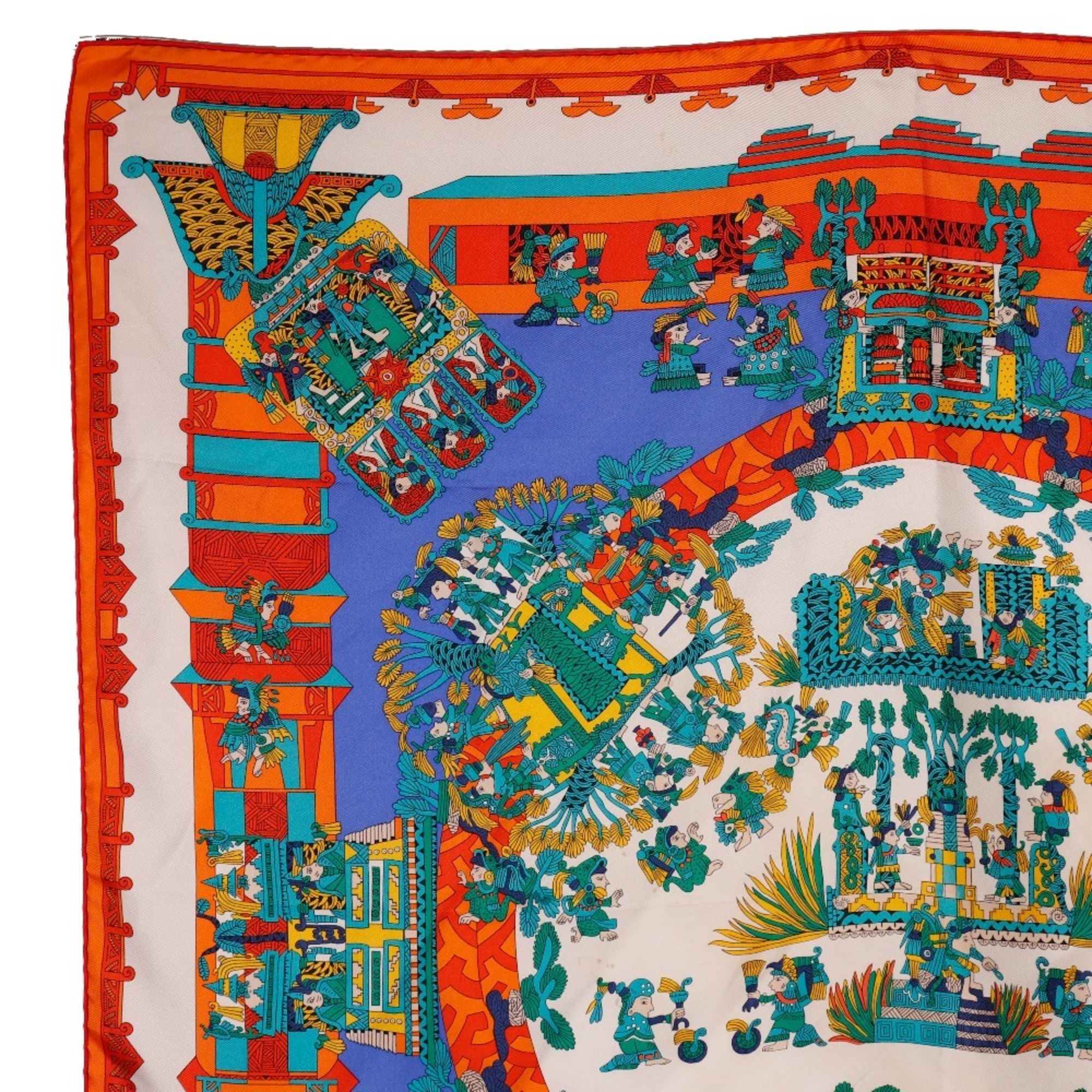 Hermes HERMES Carre 90 Scarf Muffler ASTRES et SOLEILS Celestial Bodies and Sun Silk Blue Carre90 Women's