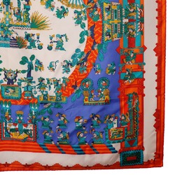 Hermes HERMES Carre 90 Scarf Muffler ASTRES et SOLEILS Celestial Bodies and Sun Silk Blue Carre90 Women's