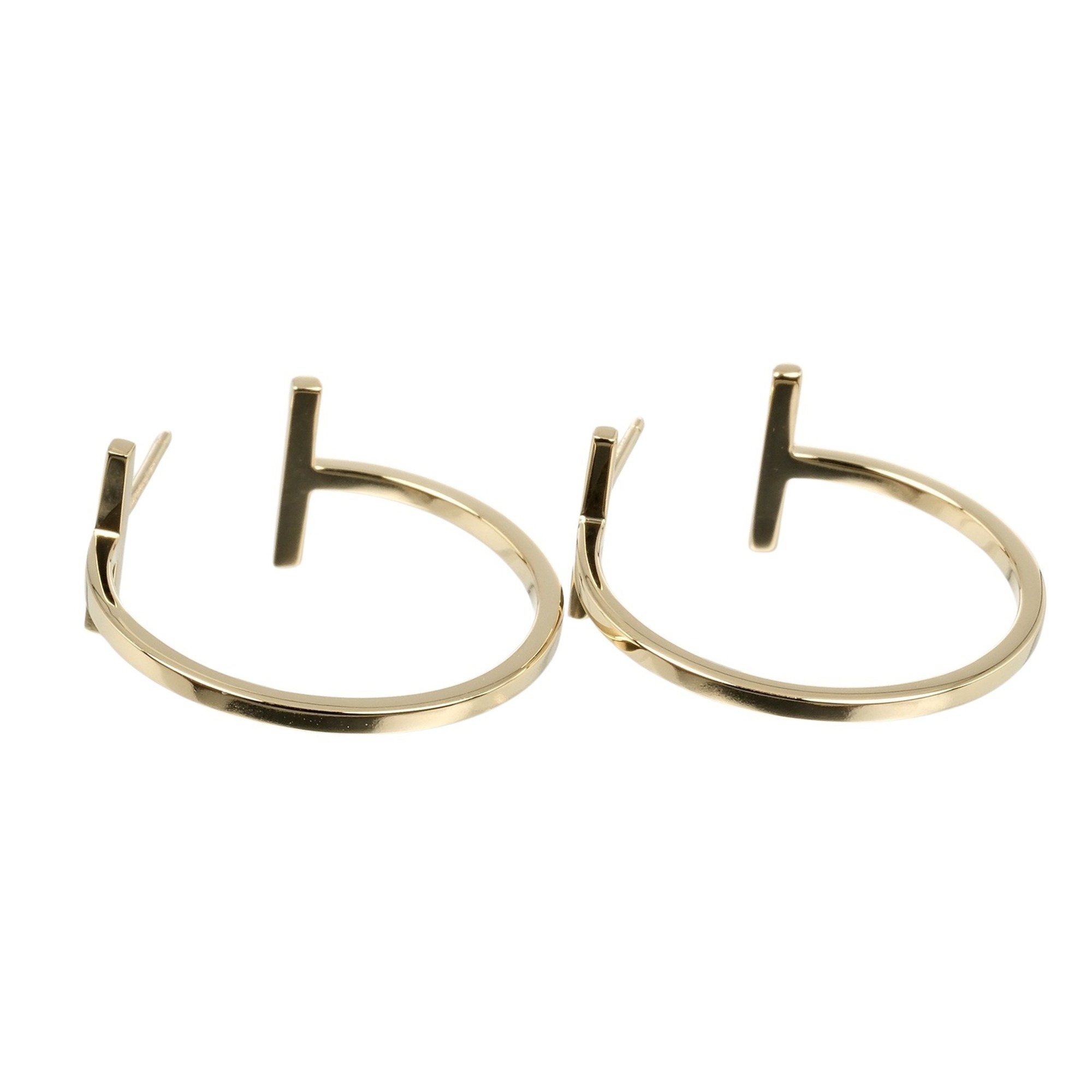 Tiffany & Co. T hoop medium earrings, K18YG yellow gold, approx. 5g