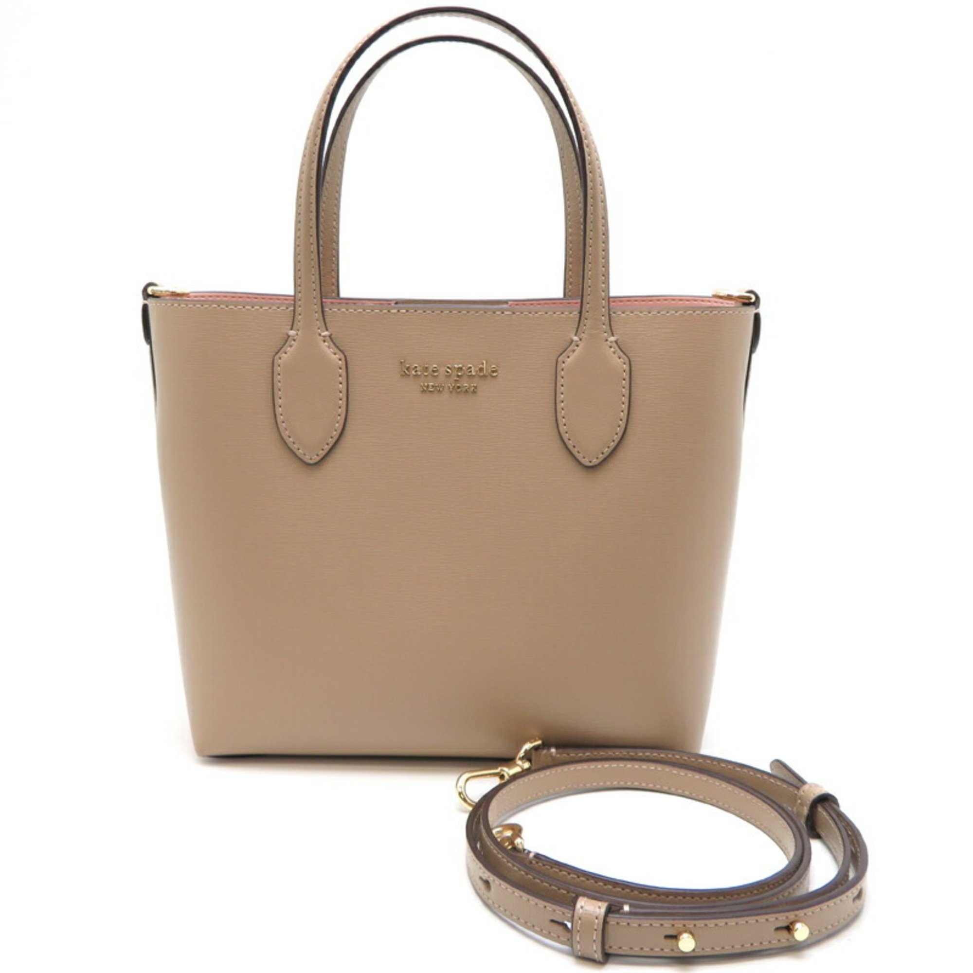 Kate Spade 2-Way Shoulder Bag Women's Handbag Leather Beige