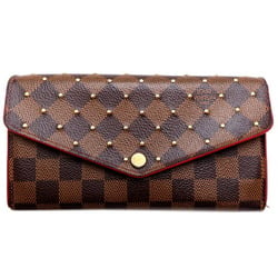 Louis Vuitton Portefeuille Sarah Studs Women's Long Wallet N60123 Damier Brown