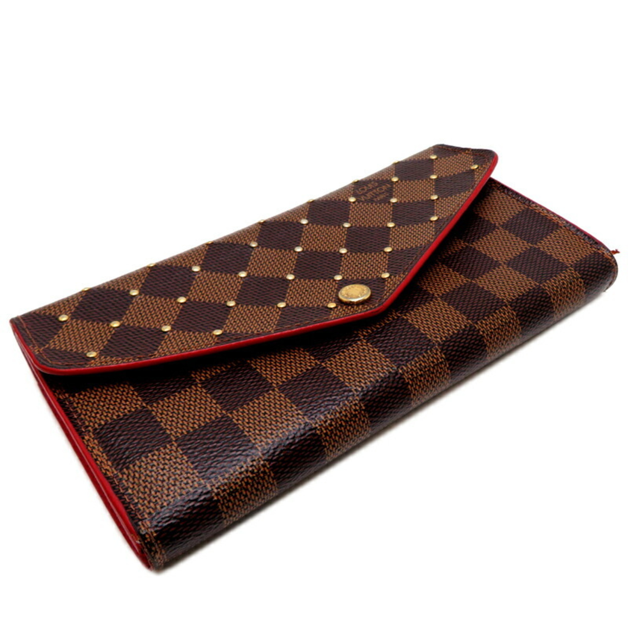 Louis Vuitton Portefeuille Sarah Studs Women's Long Wallet N60123 Damier Brown