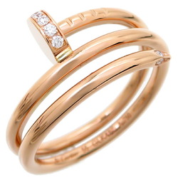 Cartier #55 0.08ct Diamond Juste un Clou Men's Ring B4210855 750 Pink Gold Size 15