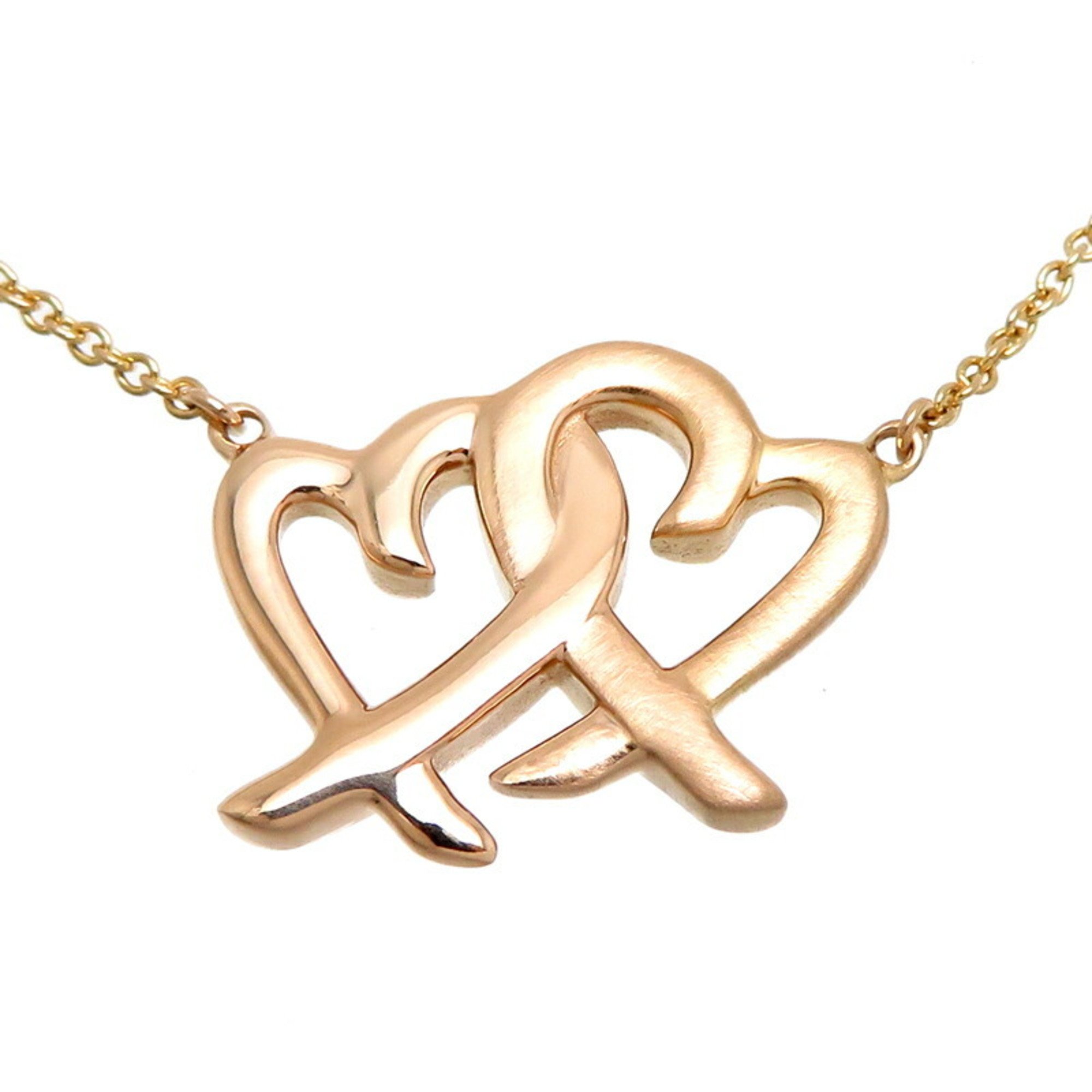 Tiffany Paloma Picasso Double Loving Heart Women's Necklace 750 Pink Gold