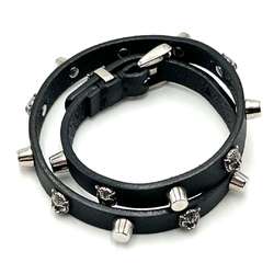 GUCCI Women's Bracelet Choker Tiger Head Black Leather