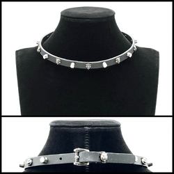 GUCCI Women's Bracelet Choker Tiger Head Black Leather