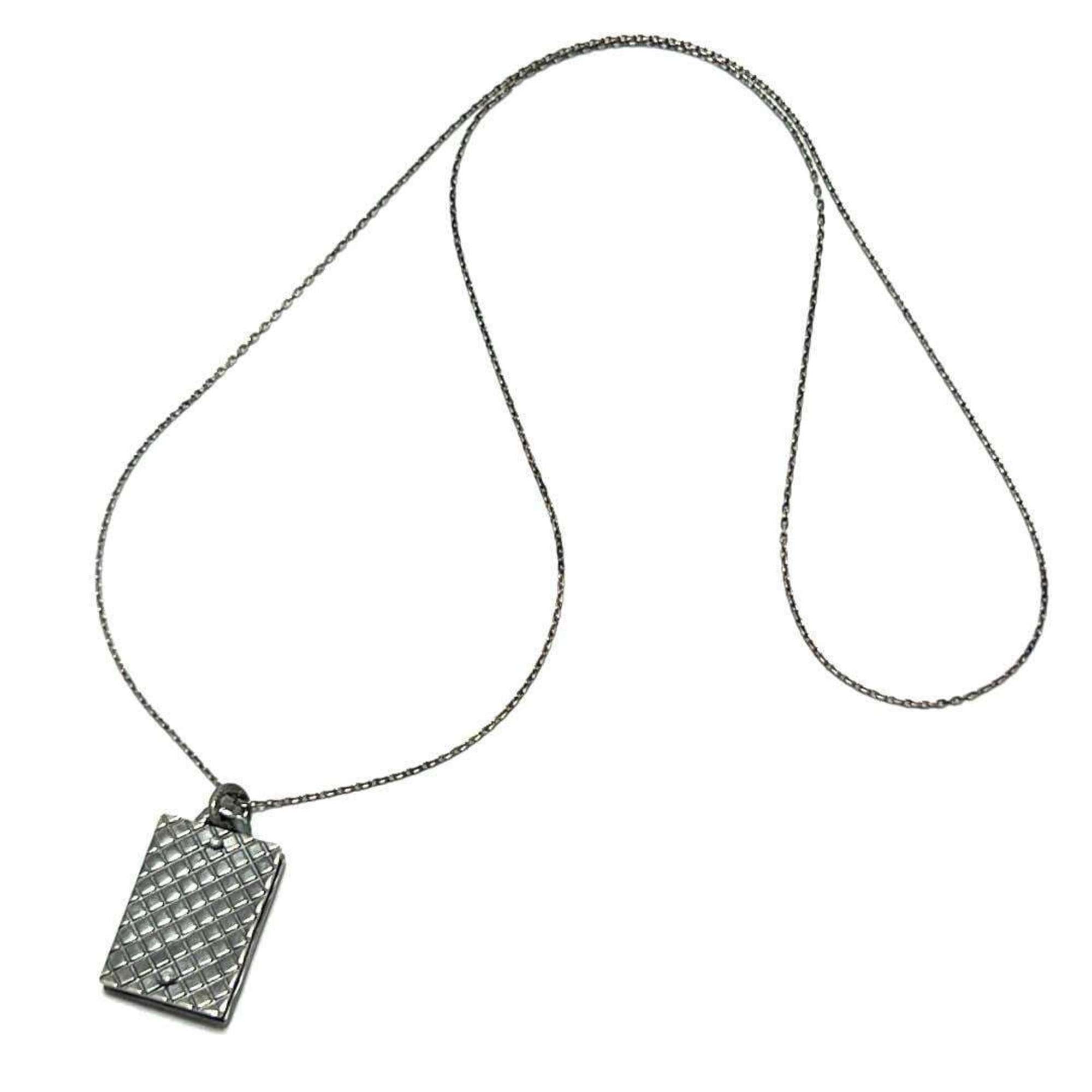 Bottega Veneta Men's Necklace Pendant Intrecciato Silver 925