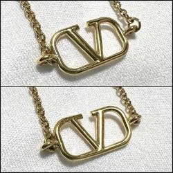 Valentino VALENTINO GARAVANI Women's Mini V Logo Signature Metal and Swarovski Crystal Necklace Pendant