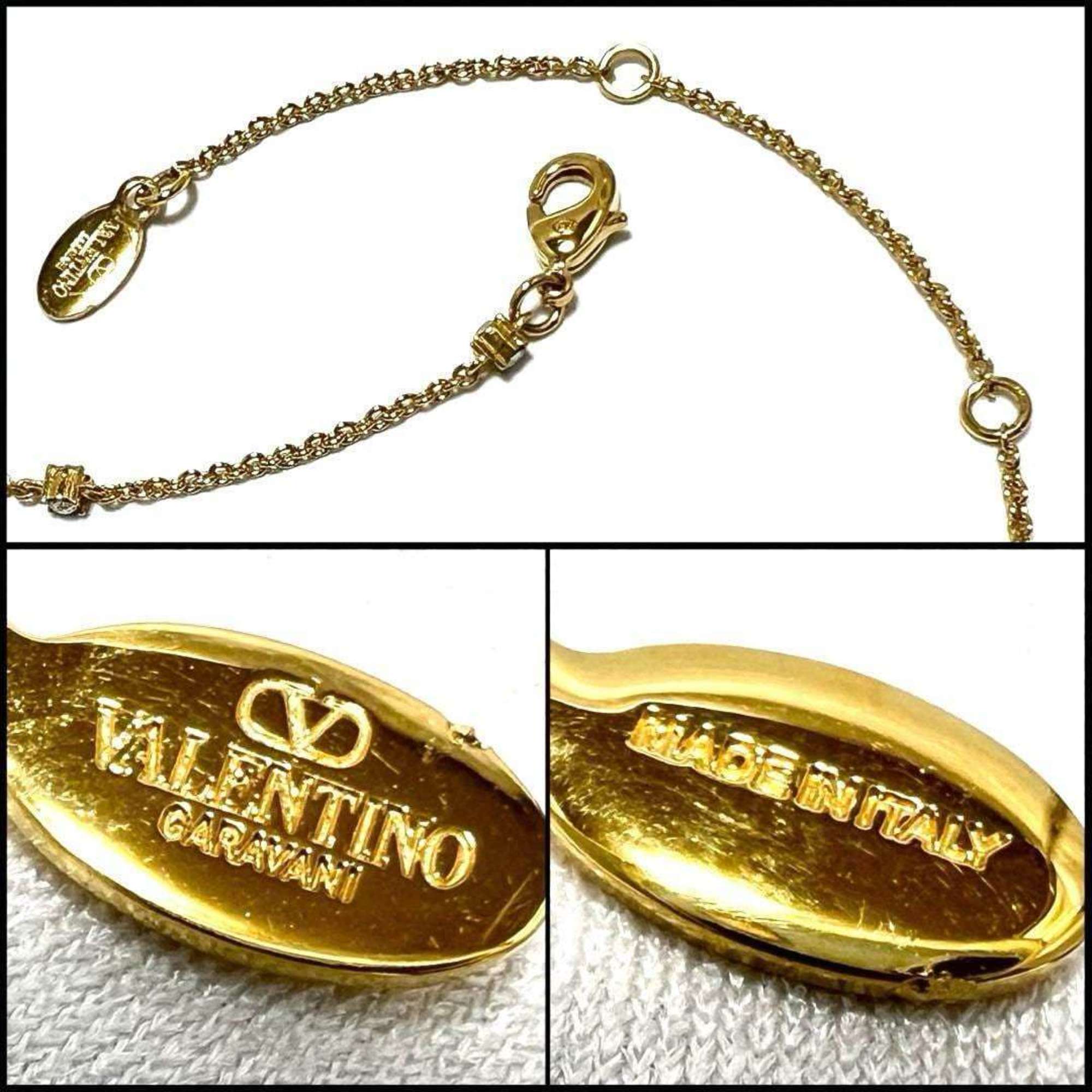 Valentino VALENTINO GARAVANI Women's Mini V Logo Signature Metal and Swarovski Crystal Necklace Pendant