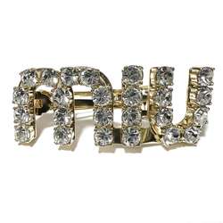 Miu Miu Miu Women's Barrette Beaded Trim Hair Clip Hairpin