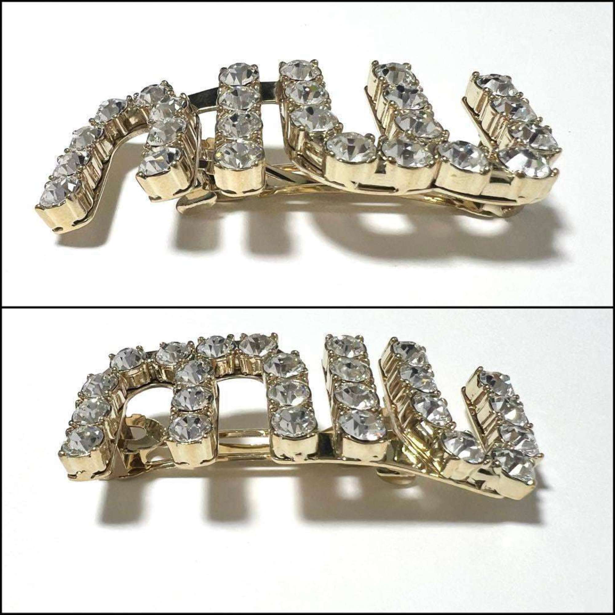 Miu Miu Miu Women's Barrette Beaded Trim Hair Clip Hairpin