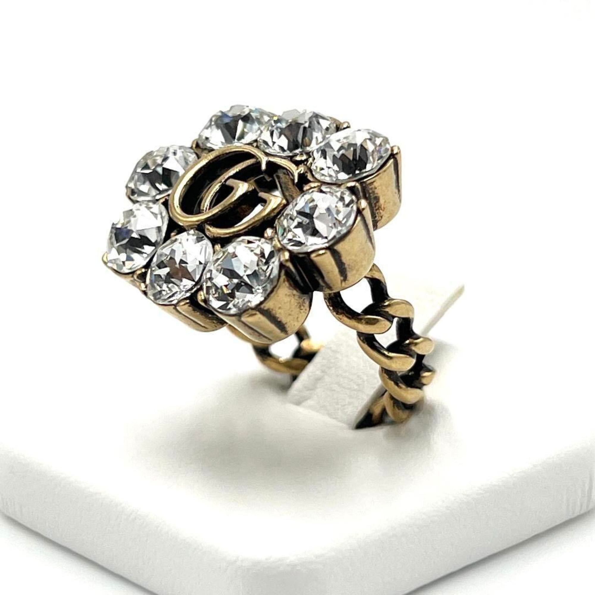 GUCCI Women's Crystal Double G Ring