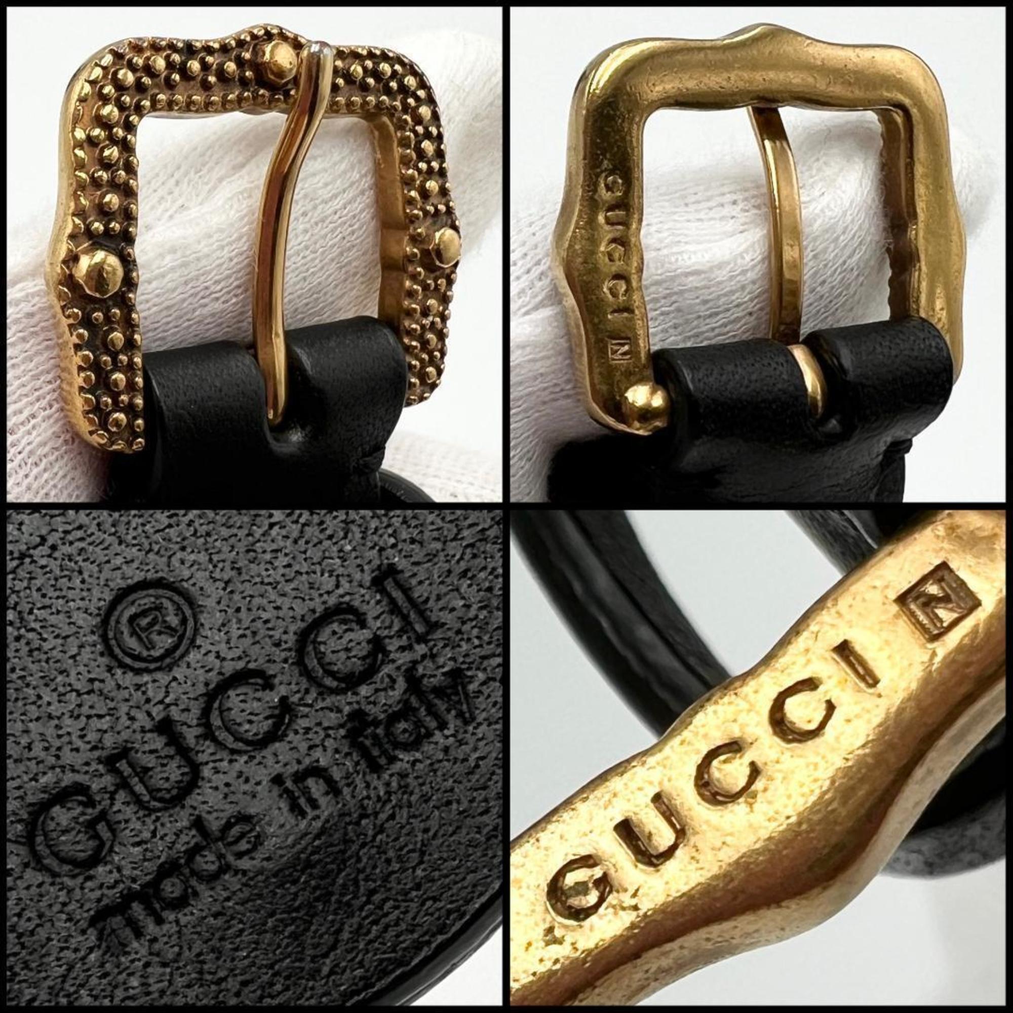 GUCCI Women's Bracelet Bangle Leather Cat Head