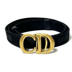 Christian Dior Dior Women's Saddle Belt, Black, Jacquard