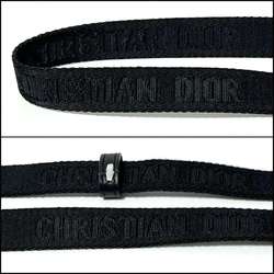 Christian Dior Dior Women's Saddle Belt, Black, Jacquard