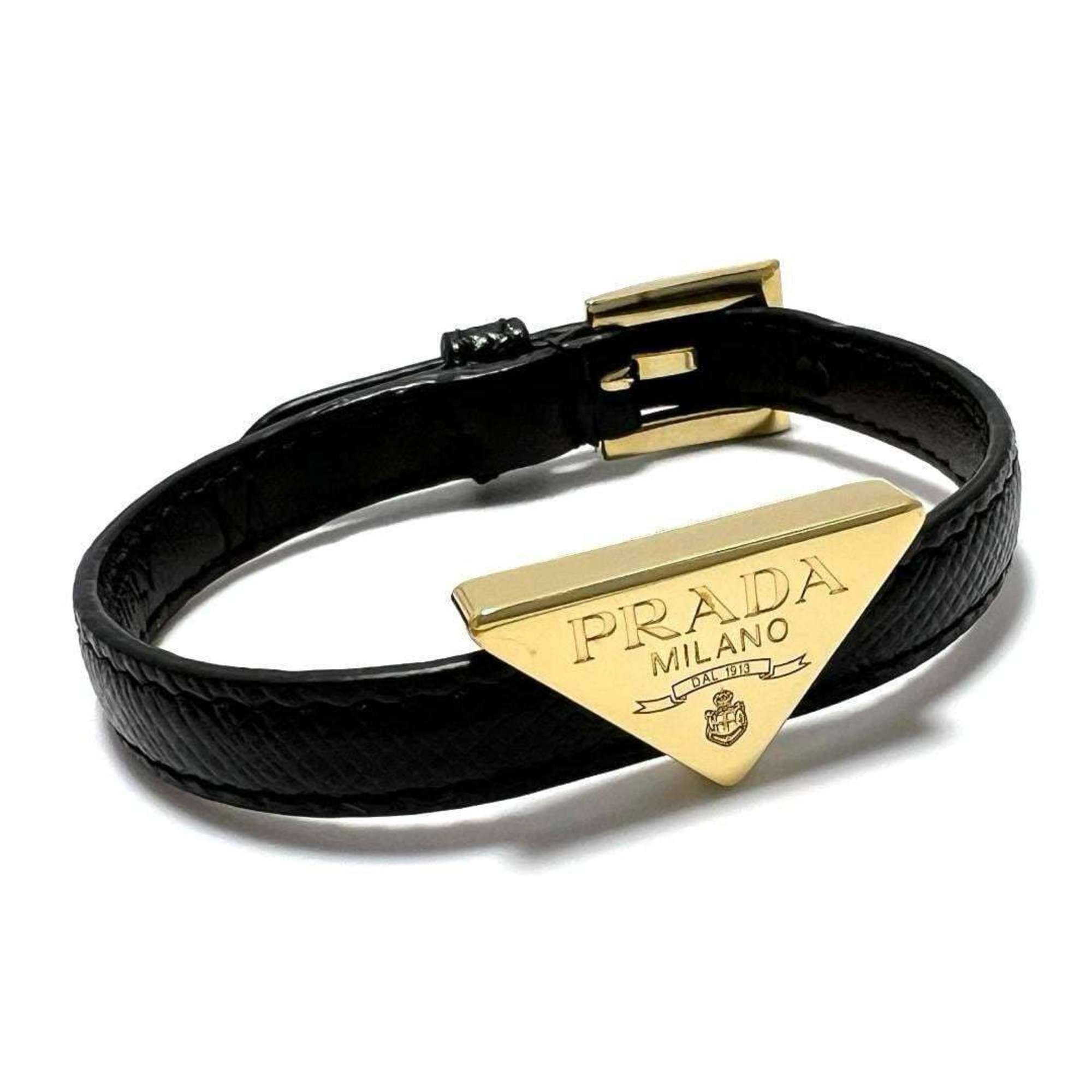 PRADA Men's and Women's Bracelet Saffiano Black