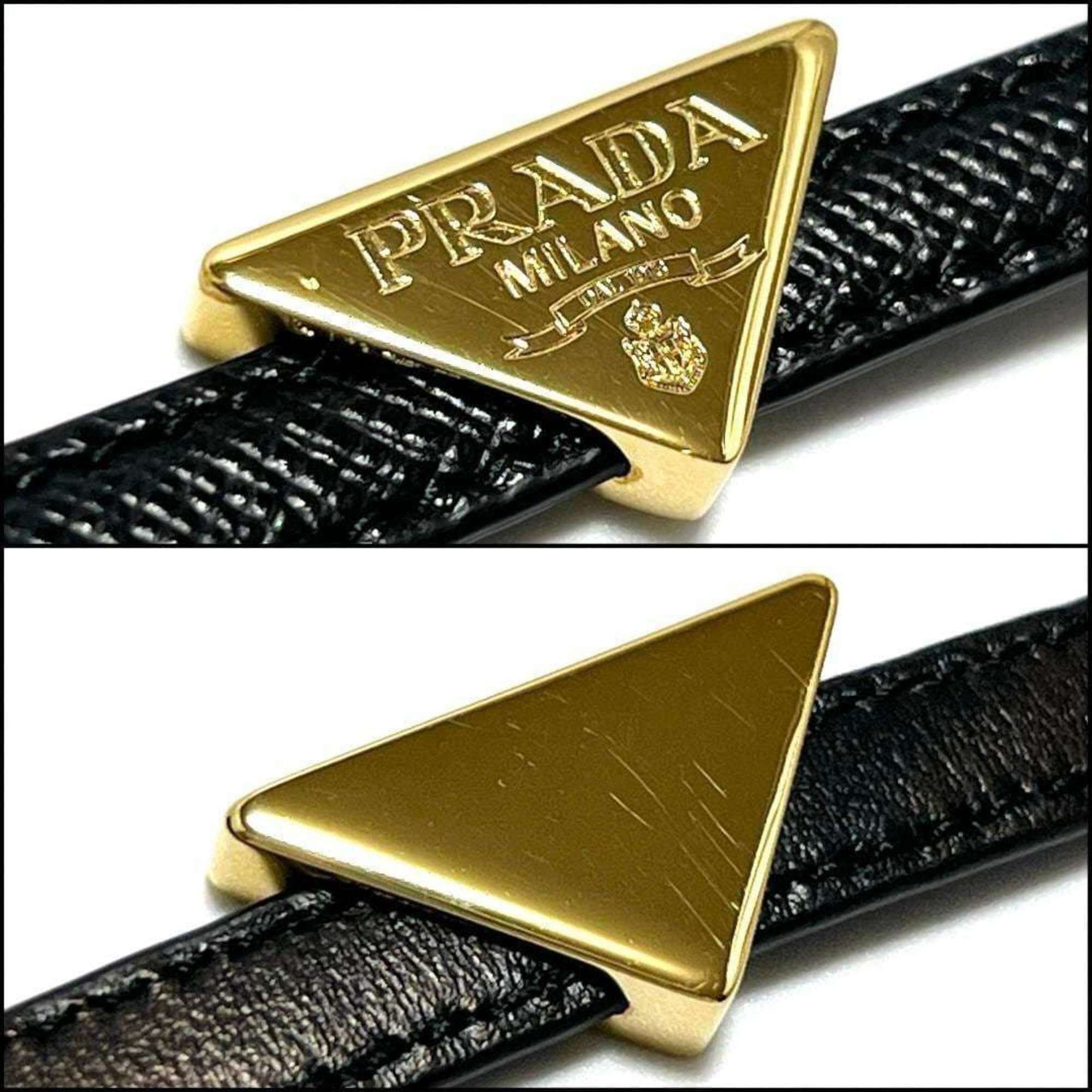 PRADA Men's and Women's Bracelet Saffiano Black