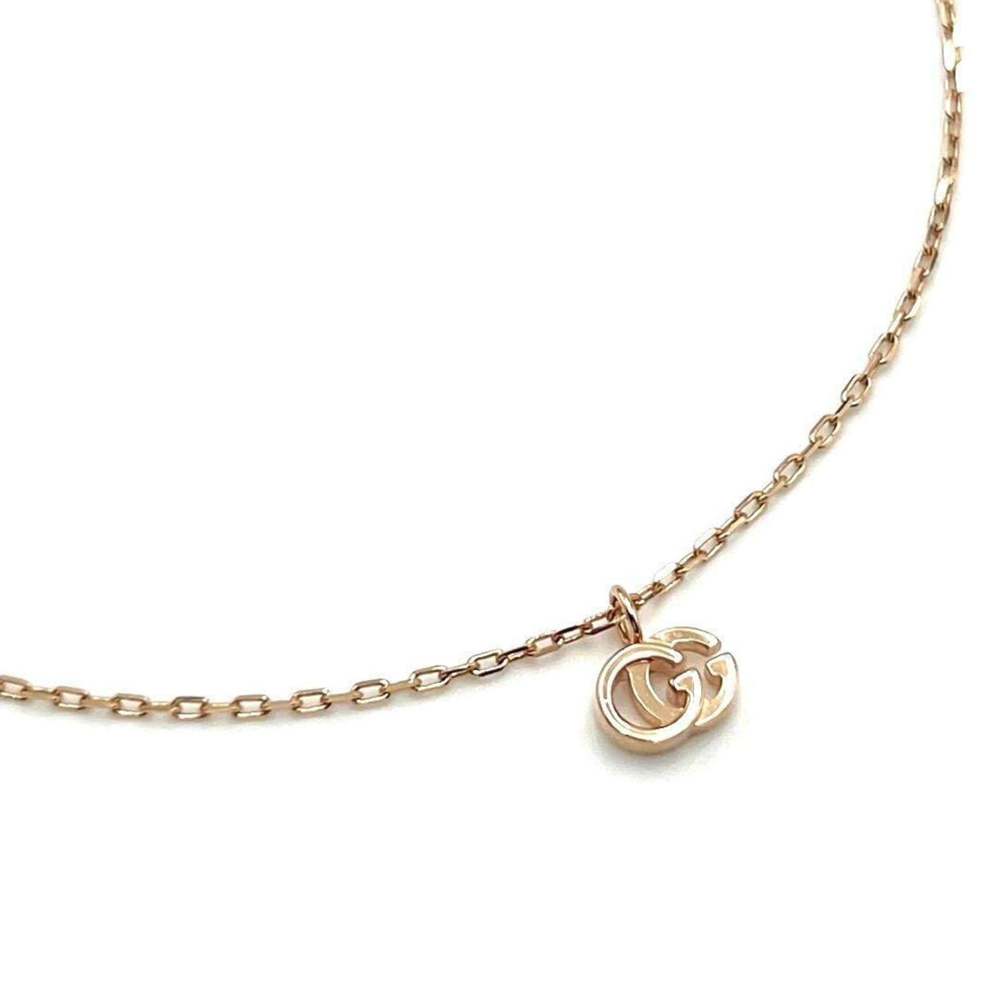 GUCCI GG Running Pink Gold Necklace Pendant K18 Women's