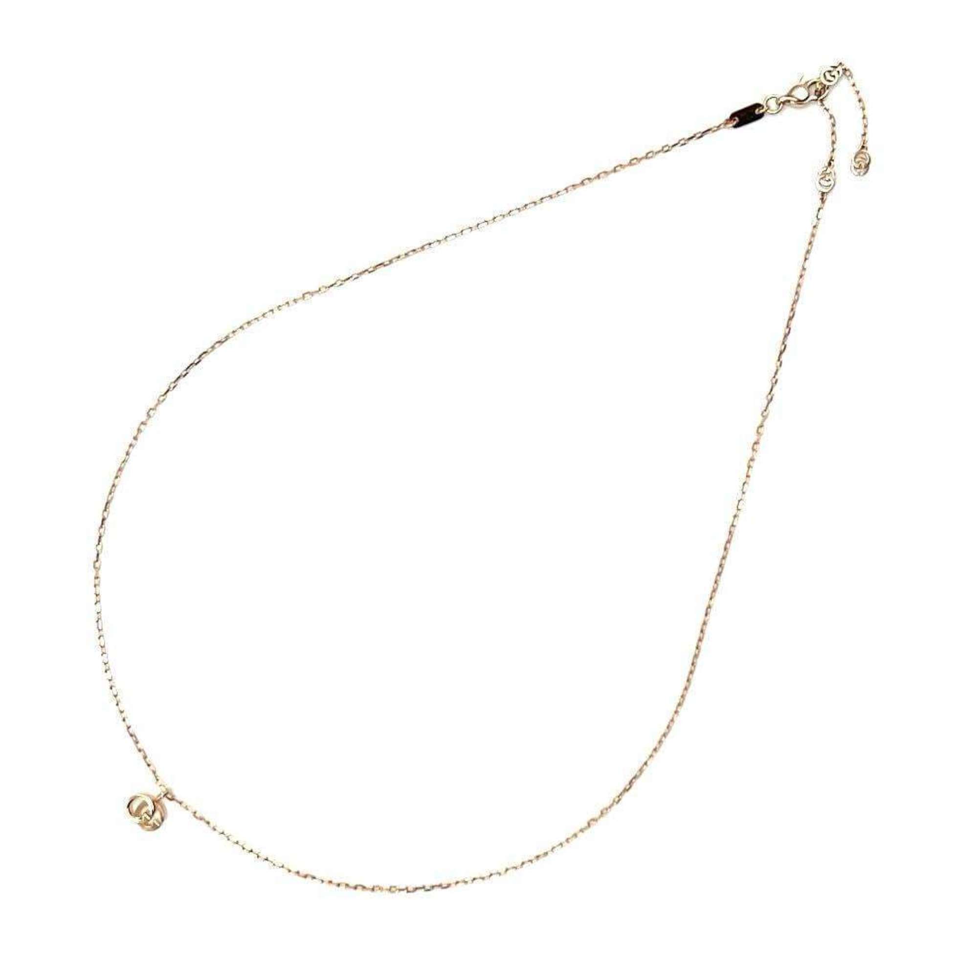 GUCCI GG Running Pink Gold Necklace Pendant K18 Women's