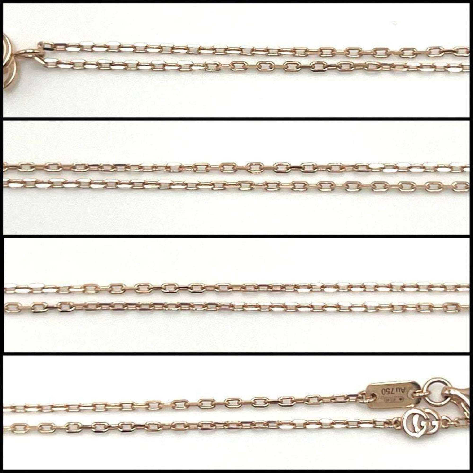 GUCCI GG Running Pink Gold Necklace Pendant K18 Women's