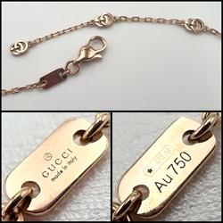 GUCCI GG Running Pink Gold Necklace Pendant K18 Women's