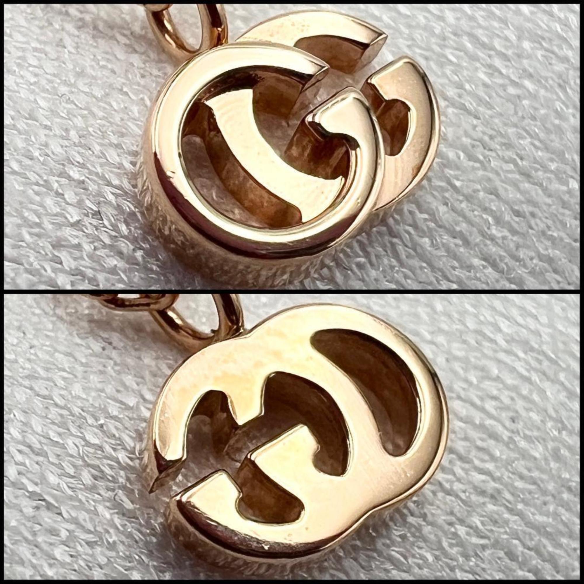 GUCCI GG Running Pink Gold Necklace Pendant K18 Women's