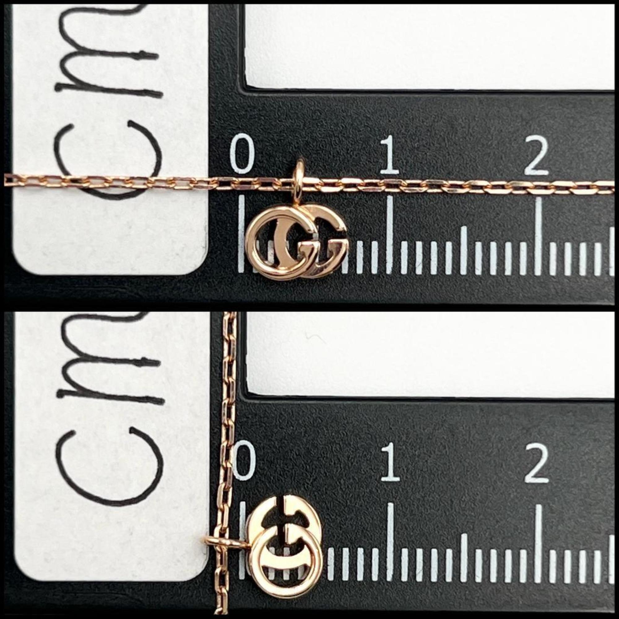 GUCCI GG Running Pink Gold Necklace Pendant K18 Women's