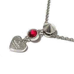 Gucci Women's Necklace Pendant Heart Trademark Silver 925