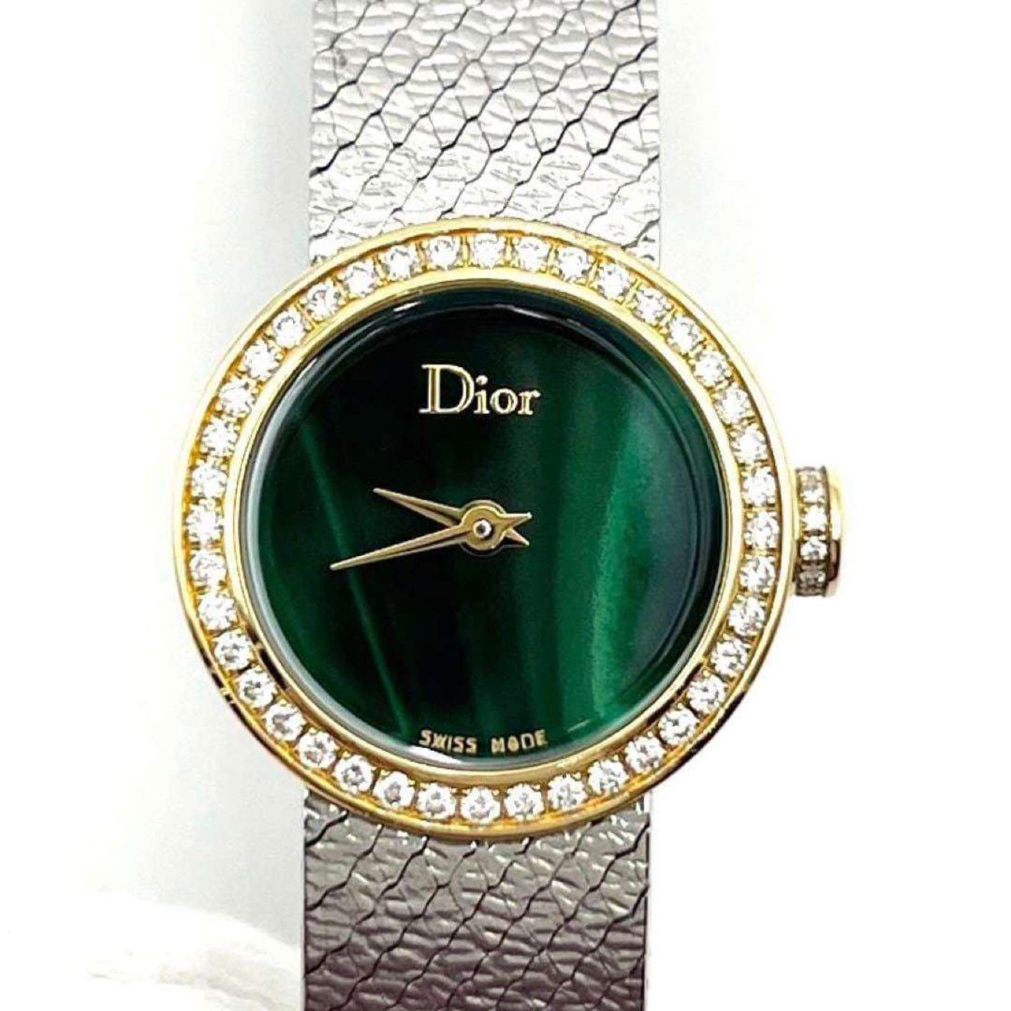 Christian Dior Watch Wristwatch Diamond Gold La Mini Des Deux Satine