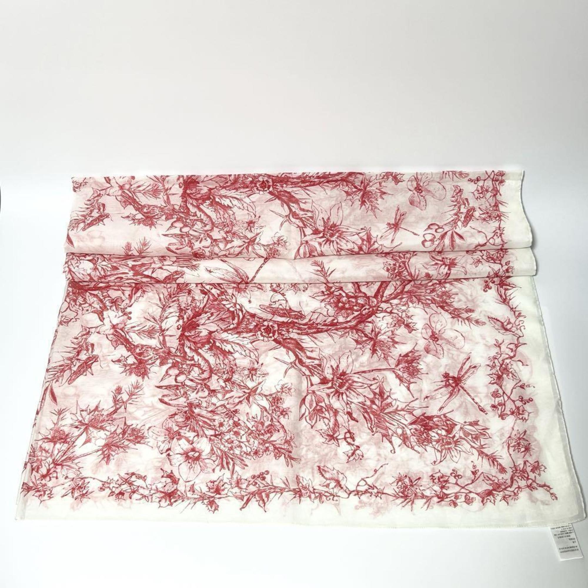 Christian Dior Toile de Jouy Stole Shawl Scarf Cotton