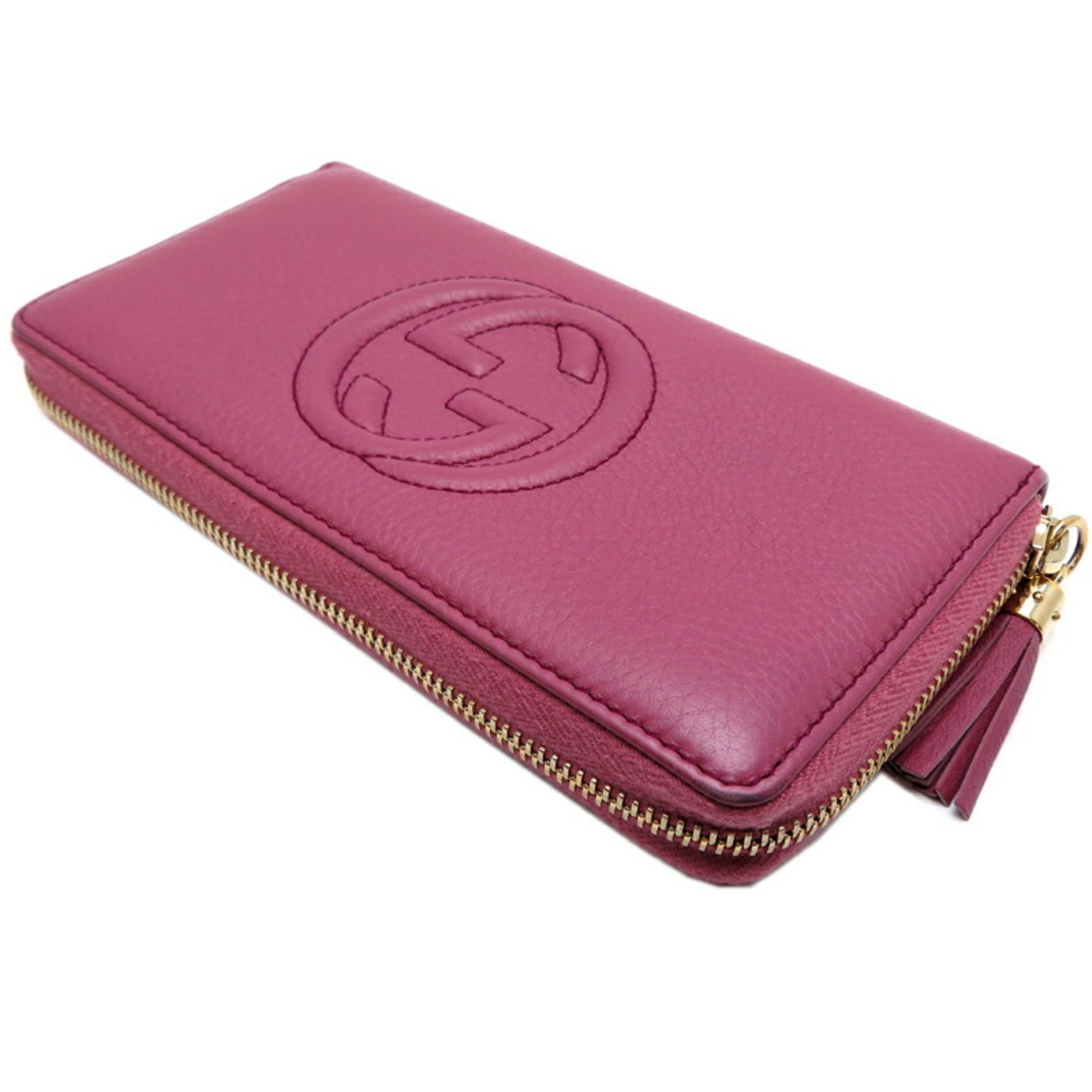 Gucci Soho Round Wallet Women's Long 308004 Leather Pastel Purple