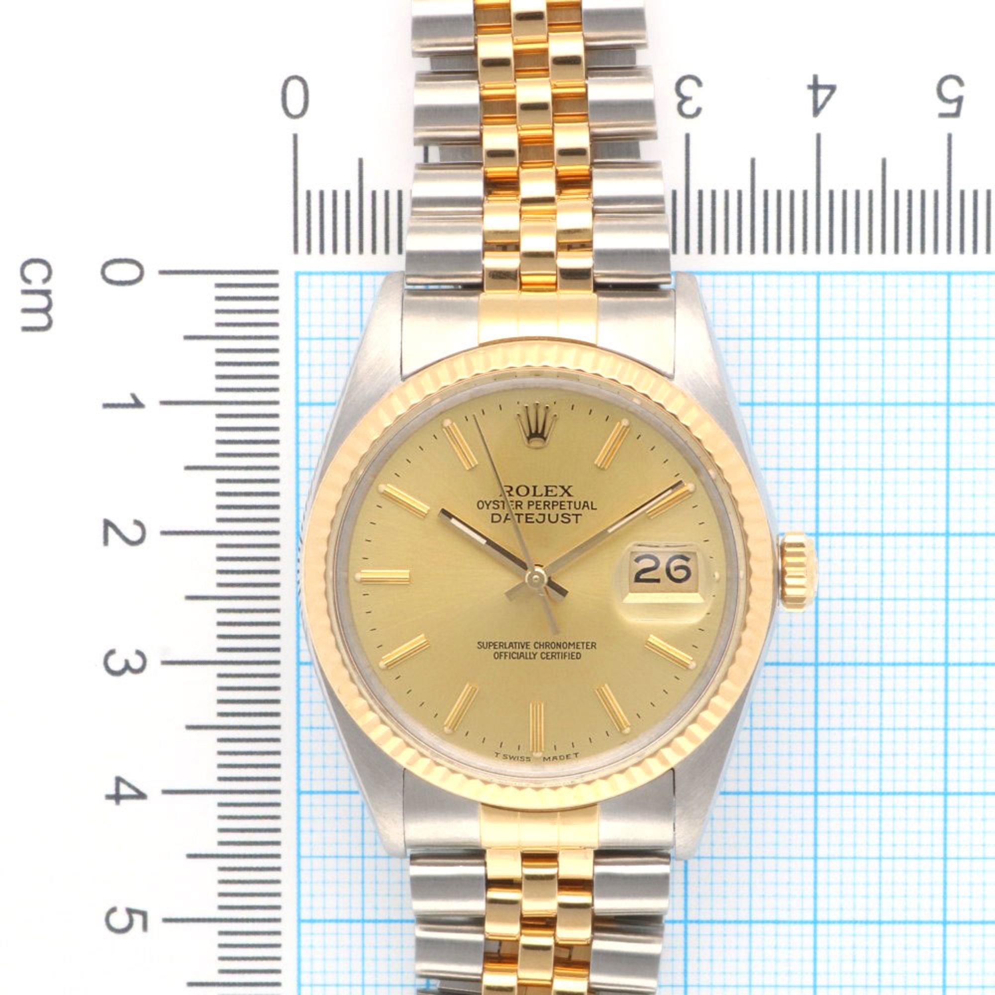 Rolex Datejust Oyster Perpetual Watch Stainless Steel 16013 Automatic Men's ROLEX No. 90 1985 Model Manufacturer Overhauled