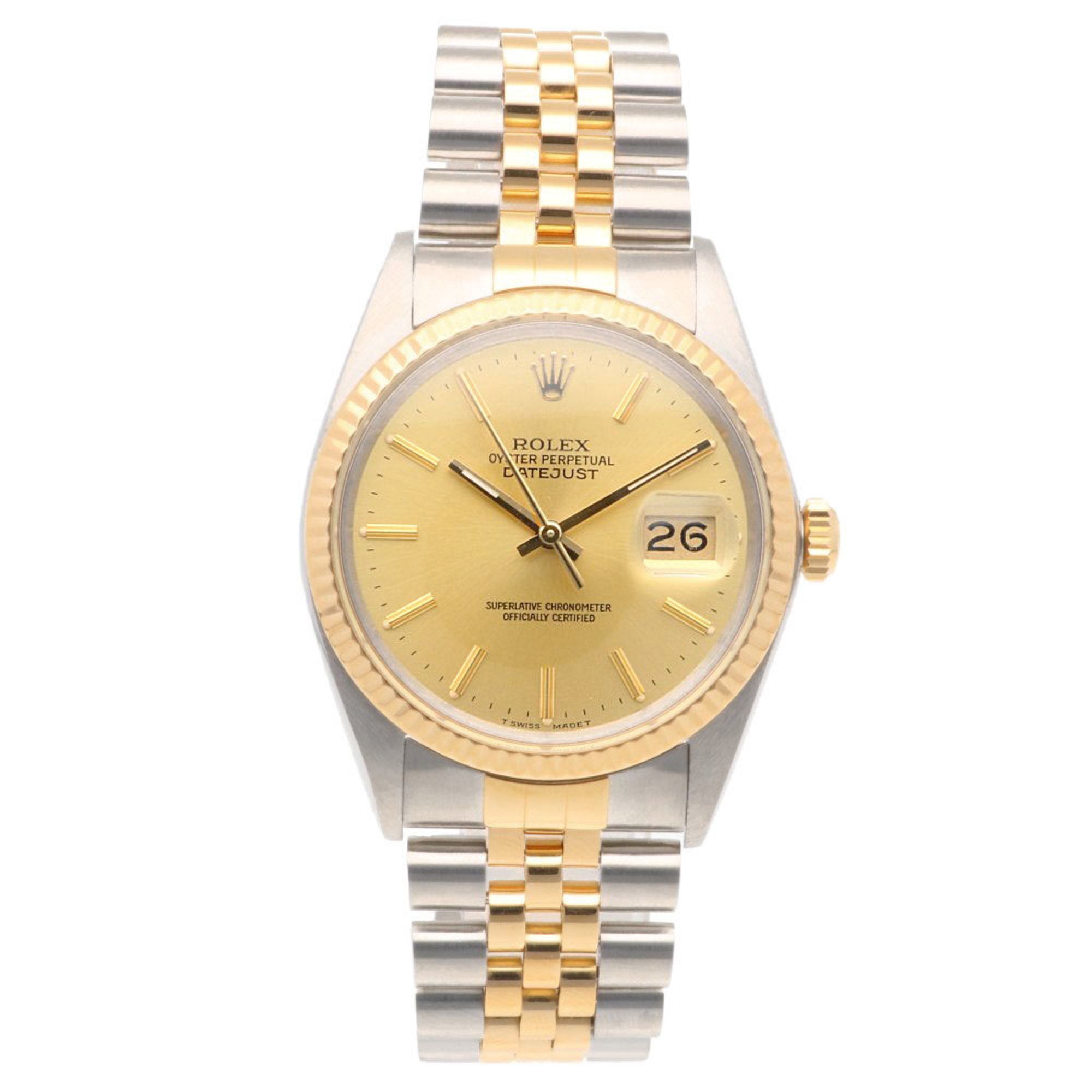 Rolex Datejust Oyster Perpetual Watch Stainless Steel 16013 Automatic Men's ROLEX No. 90 1985 Model Manufacturer Overhauled