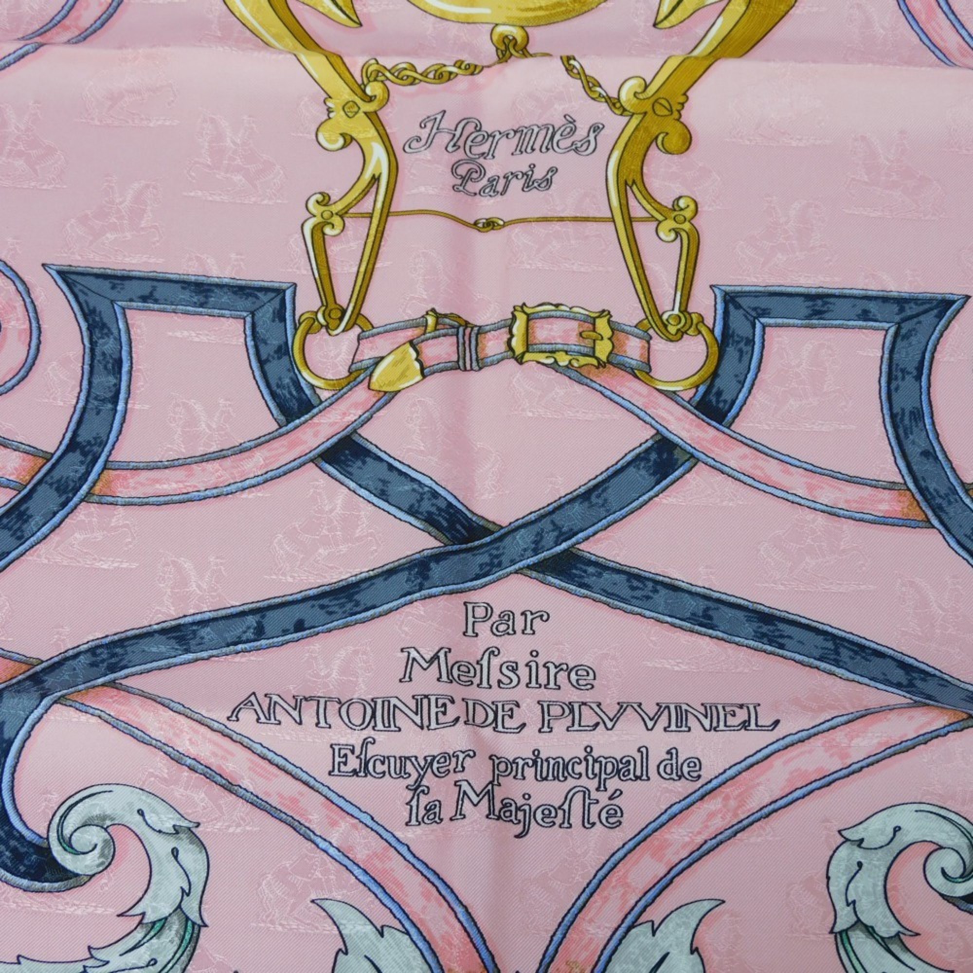 Hermes Scarf Muffler Carre 90 Imperial Studies Multicolor L'INSTRVCTION DV ROY Silk Pink Women's